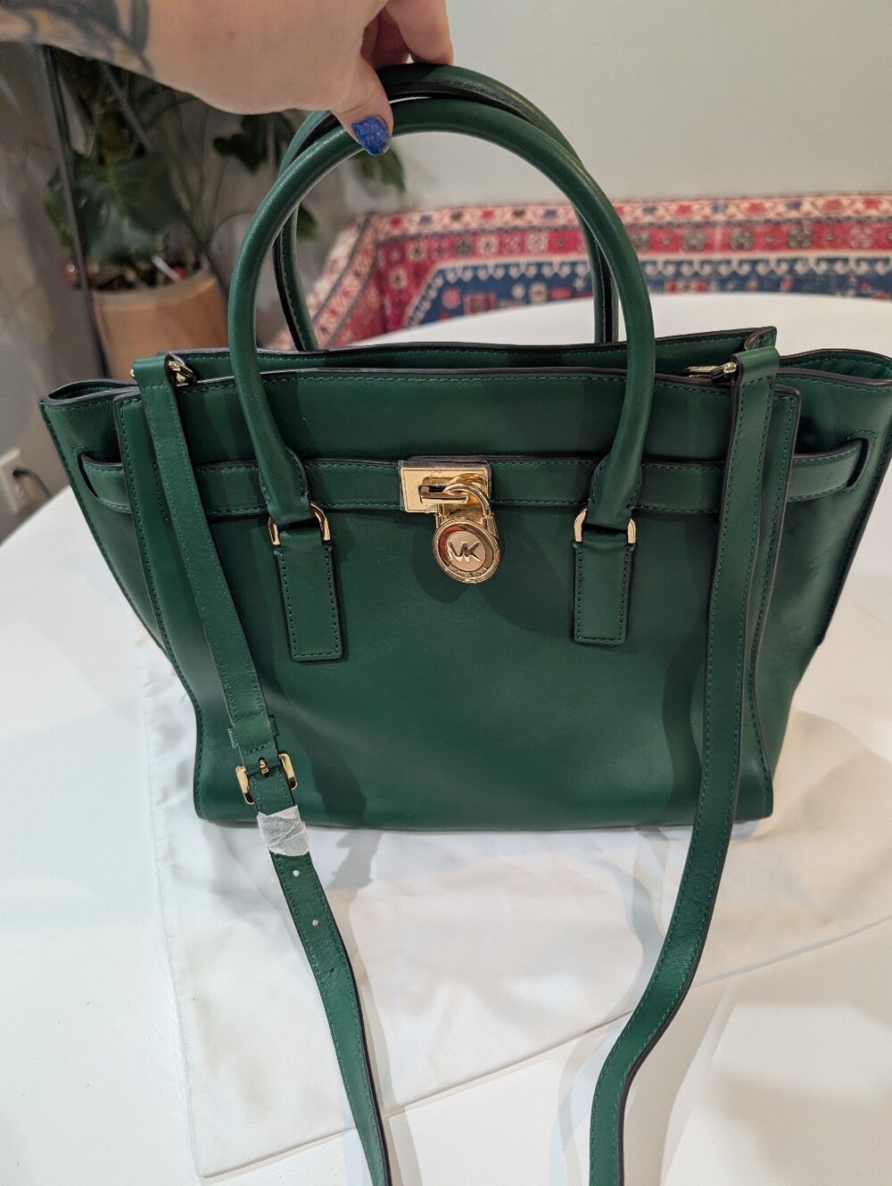 Michael Kors Emerald Green Leather Satchel